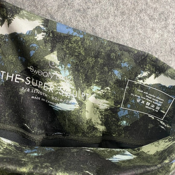 Sweaty Betty Leggings Small Green Floral Super Sculpt High Rise Workout - Picture 15 of 16
